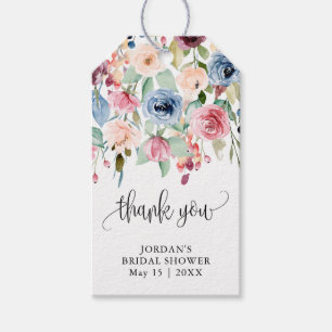 Watercolor Flower Blooms Thank You Favour Gift Tags