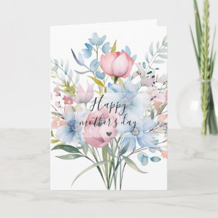 Watercolor Flower Bouquet Mother's  Card