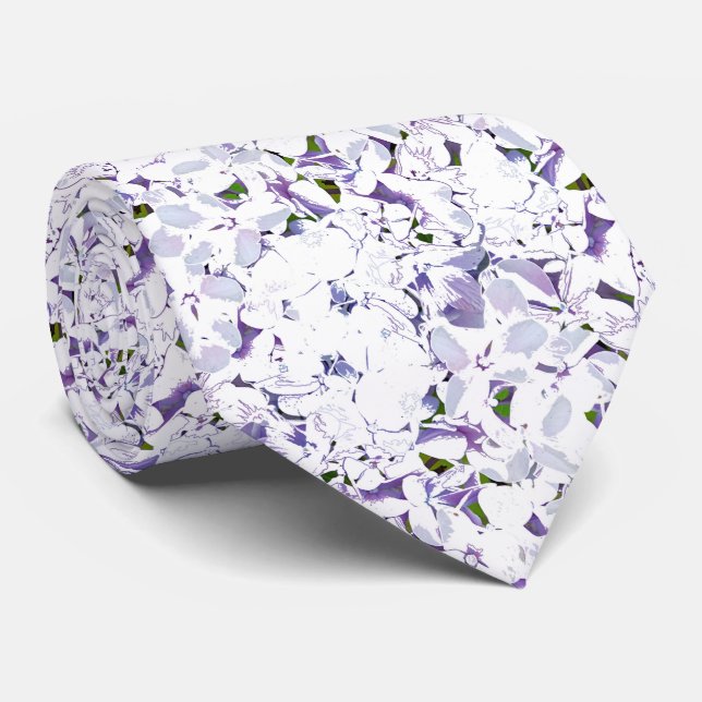 Watercolor flower bouquet of hydrangeas. tie (Rolled)