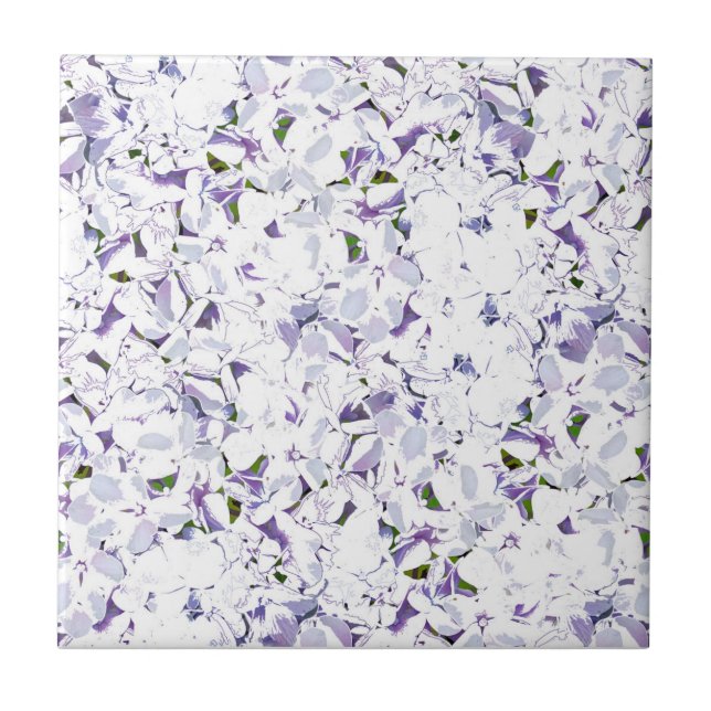 Watercolor flower bouquet of hydrangeas.  tile (Front)