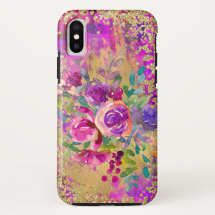 Watercolor Flower Bouquet on Raspberry Pink Case-Mate iPhone Case