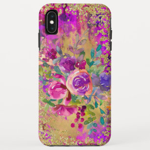 Watercolor Flower Bouquet on Raspberry Pink Case-Mate iPhone Case