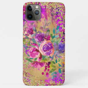 Watercolor Flower Bouquet on Raspberry Pink Case-Mate iPhone Case