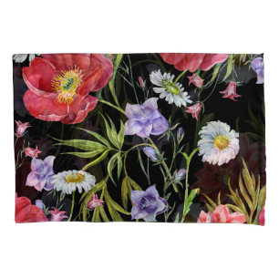 Watercolor Flower Bouquet: Seamless Pattern Pillowcase