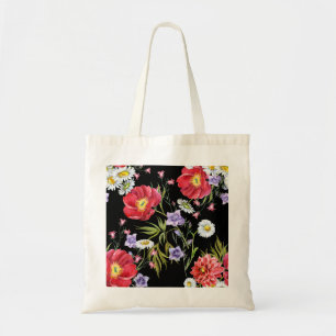 Watercolor Flower Bouquet: Seamless Pattern Tote Bag