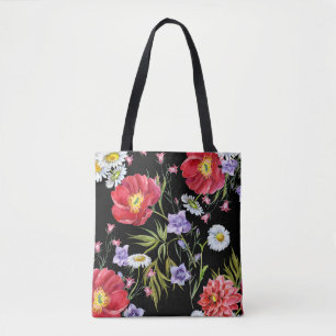 Watercolor Flower Bouquet: Seamless Pattern Tote Bag