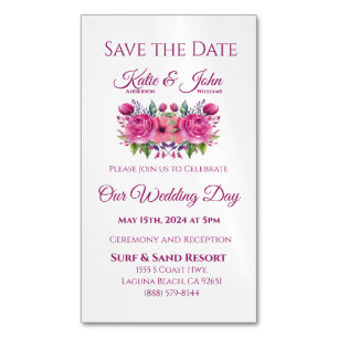 Watercolor Flower Bouquet-Wedding Save the Date- Magnetic Business Card
