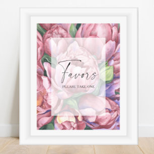 Watercolor flower - bridal favours please take one poster