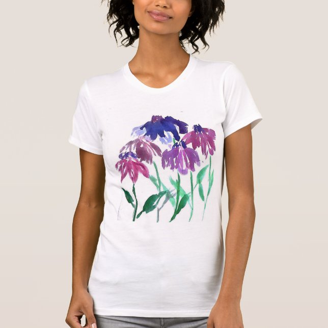 watercolor flower burgundy bouquet T-Shirt (Front)