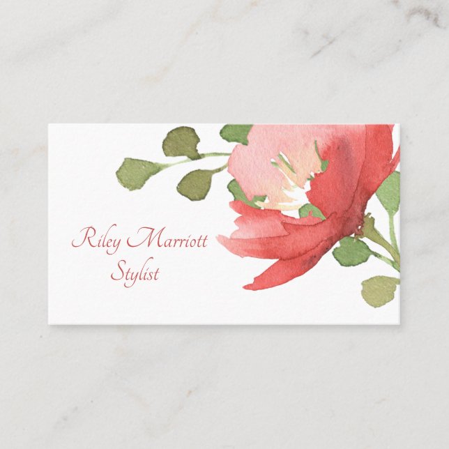 Watercolor Flower Business Card (Front)