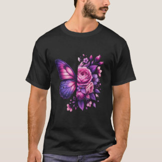 Watercolor Flower Butterfly T-Shirt