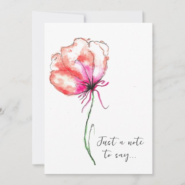 Watercolor Flower Card  (Front)