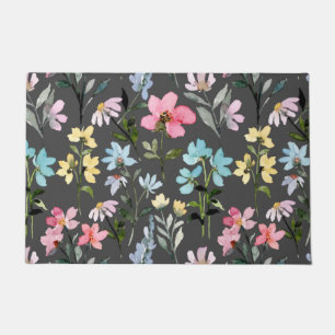 Watercolor Flower Colourful Vintage     Doormat