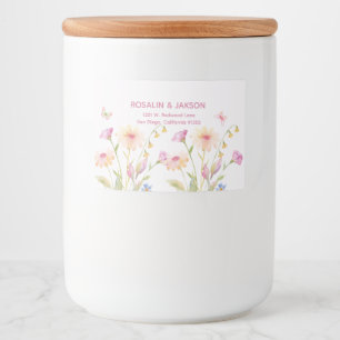 watercolor flower editable food label