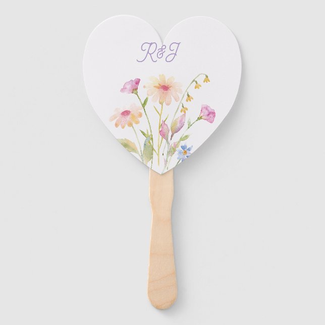 watercolor flower editable hand fan (Front)
