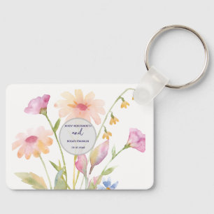 watercolor flower editable key ring