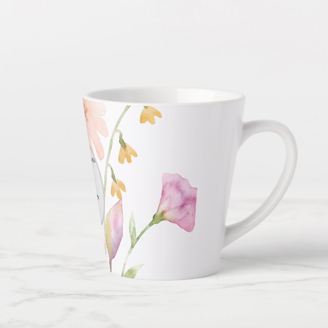 watercolor flower editable latte mug (Right)
