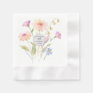 watercolor flower editable napkin