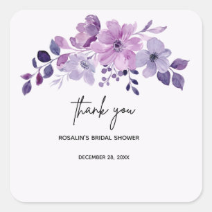 watercolor flower editable square sticker