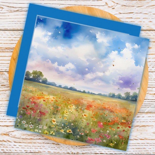watercolor Flower Field with clouds Thank You (Creator Uploaded)