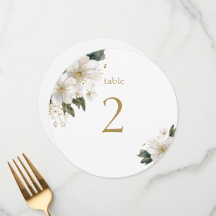Watercolor Flower & Foliage Wedding Table Number