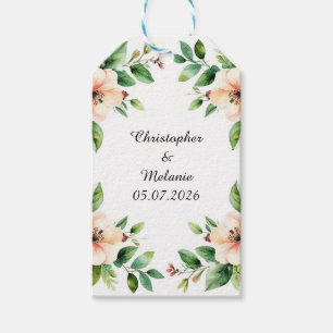 Watercolor Flower Gift Wrapping Accessories Tags