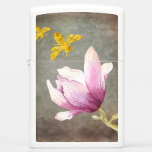 Watercolor Flower & Gold Bees