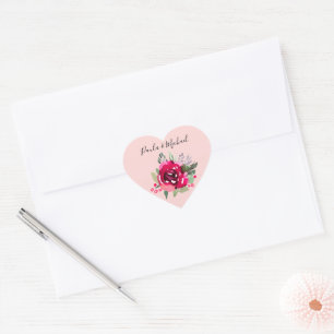 Watercolor Flower Heart Sticker