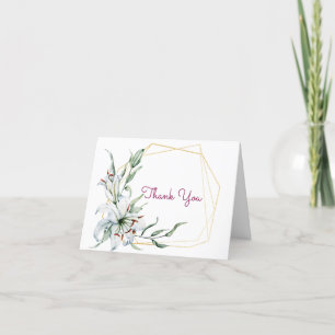 Watercolor Flower Lily  Thank You Card