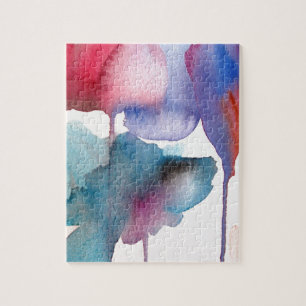 Watercolor flower modern floral art design jigsaw puzzle