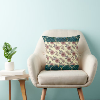 Watercolor Flower Pattern Cushion