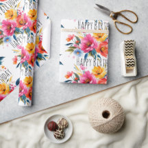 Watercolor Flower Pattern | Modern Bright Floral