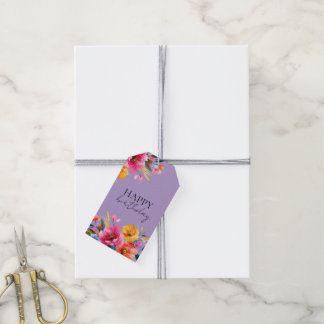 Watercolor Flower Pattern | Modern Floral  Gift Tags