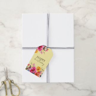 Watercolor Flower Pattern | Modern Floral  Gift Tags