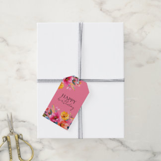 Watercolor Flower Pattern | Modern Floral  Gift Tags