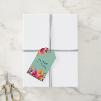 Watercolor Flower Pattern | Modern Floral  Gift Tags