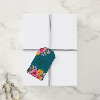 Watercolor Flower Pattern | Modern Floral  Gift Tags