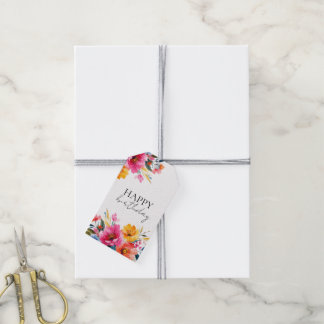Watercolor Flower Pattern | Modern Floral Gift Tags