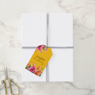 Watercolor Flower Pattern | Modern Floral  Gift Tags