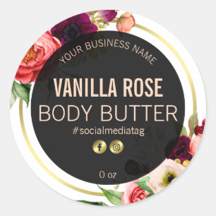 Watercolor Flower Product Labels
