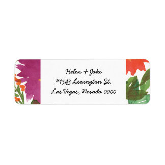Watercolor Flower Return Address Label