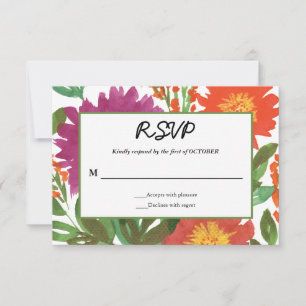 Watercolor Flower RSVP Card