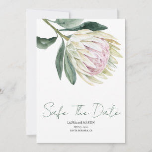 Watercolor flower rustic safe The date Invitation