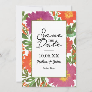 Watercolor Flower Save the Date Invitation