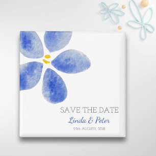 Watercolor flower Save the date wedding magnet