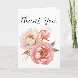 Watercolor Flower Thank you greeting card 