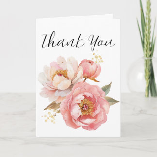Watercolor Flower Thank you greeting card 