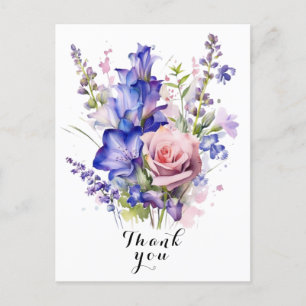Watercolor Flower thank you Postcard