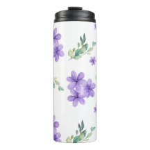 Watercolor Flower Thermal Tumbler