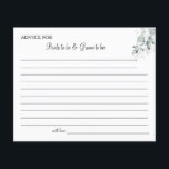 Watercolor Flower Wedding Advice card shower<br><div class="desc">Add your information and for further customization,  click the link "click to customize further".
~ Check collection for matching games,  invitation,  signs,  and more ~</div>